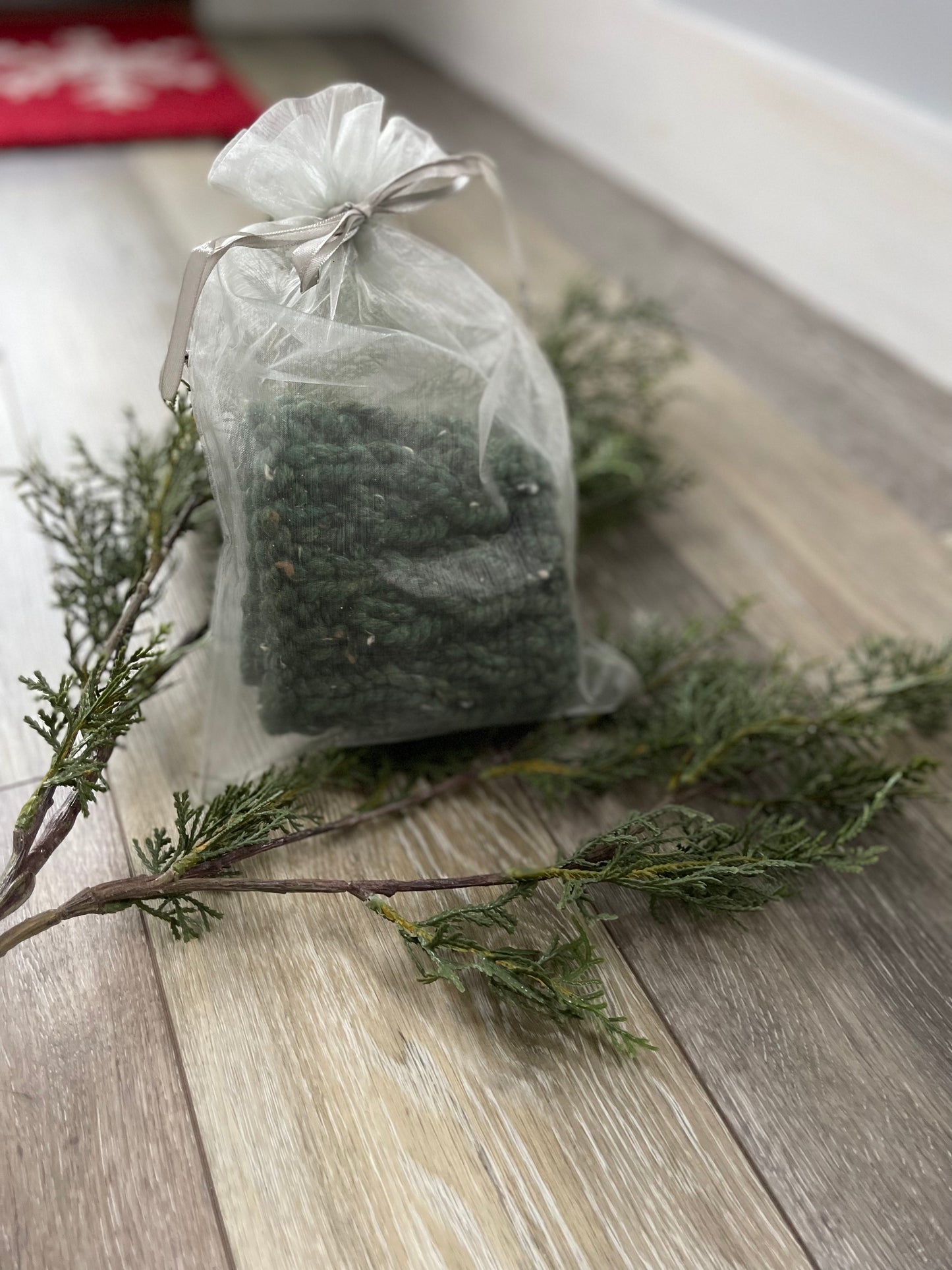 Winter Headband, Hand Knit, Pine Green Twist