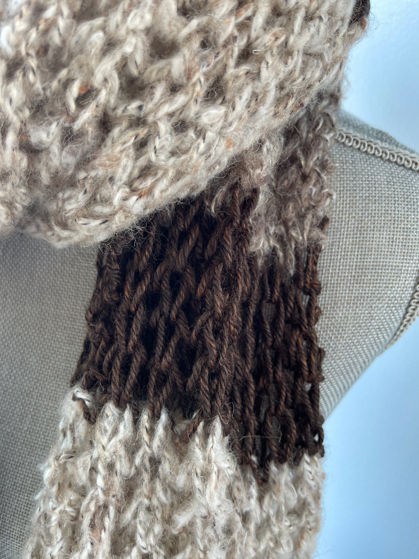 Hand Knit Winter Scarf, Extra Long