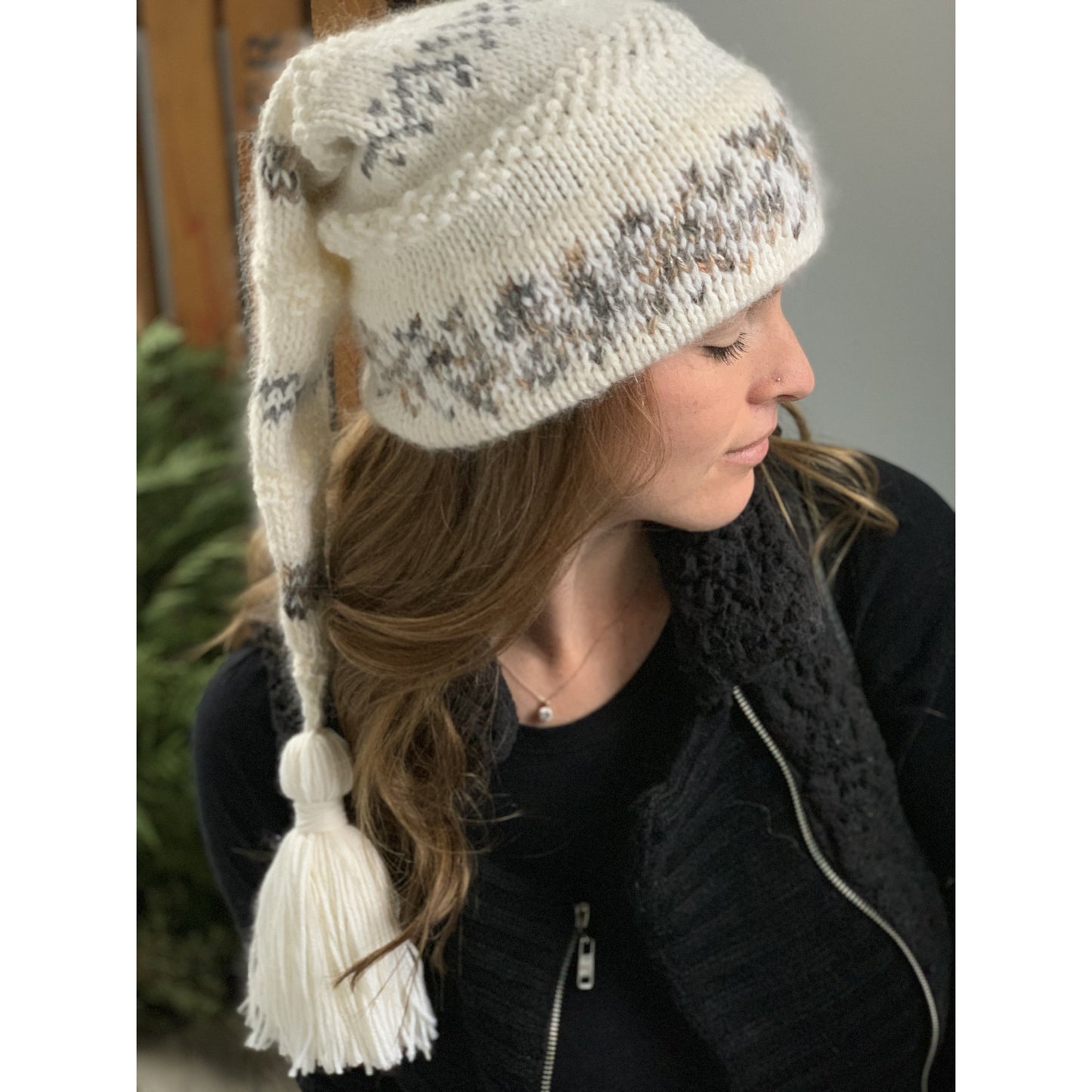 Winter Hat, Hand Knit Stocking Hat, Vintage Style