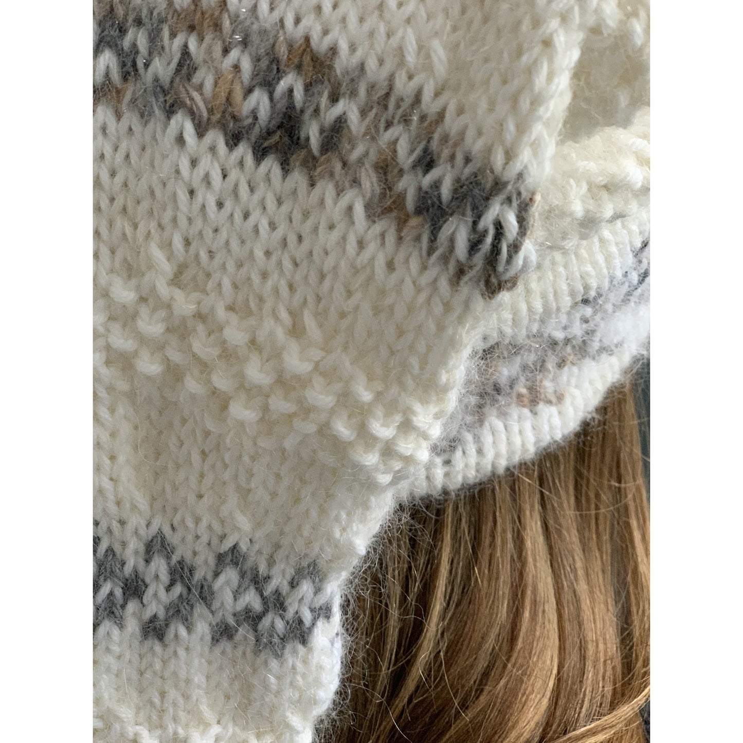 Winter Hat, Hand Knit Stocking Hat, Vintage Style