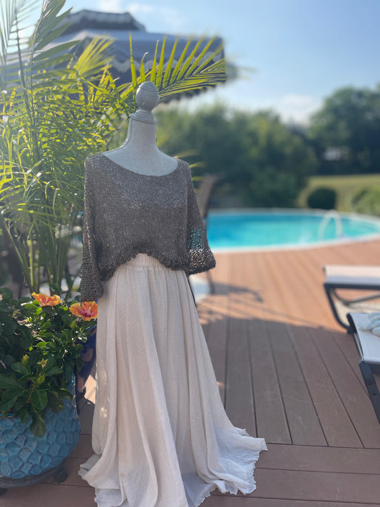 Linen Cropped Summer Shirt