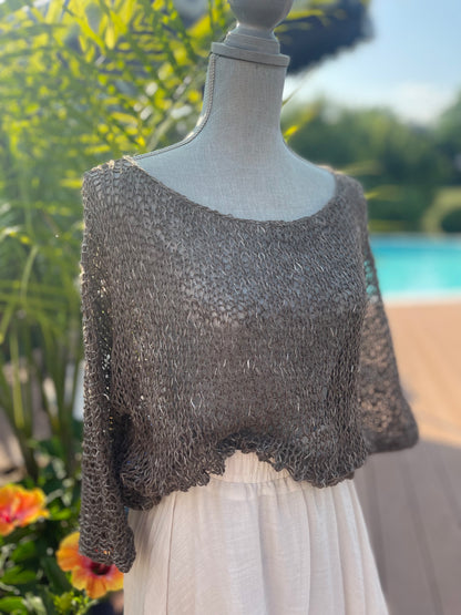 Linen Cropped Summer Shirt