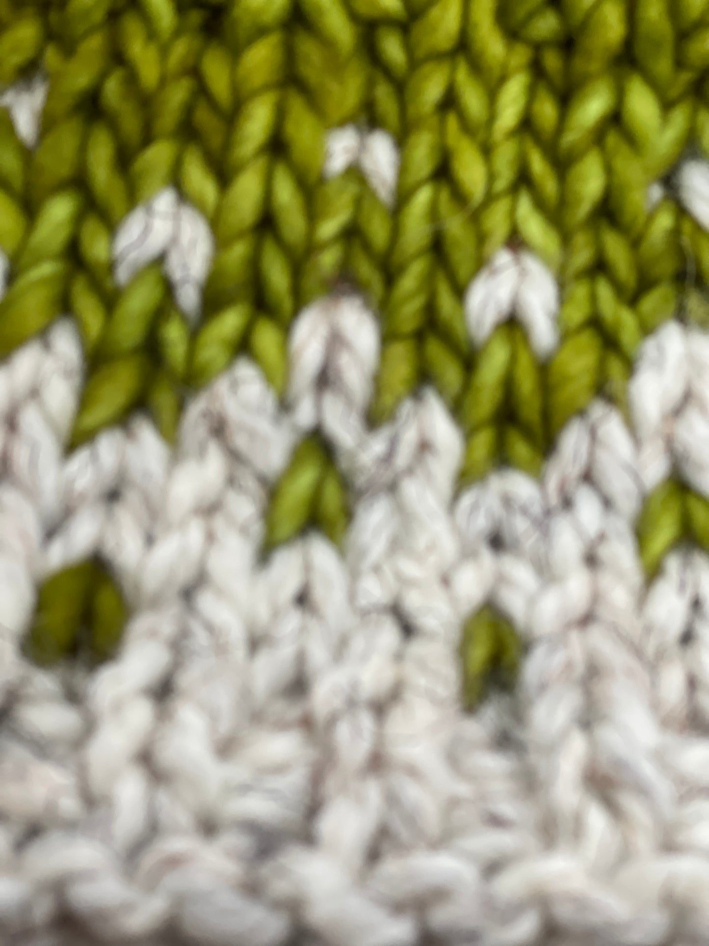 Winter Headband, Hand Knit, Green & Oatmeal Fair Isle