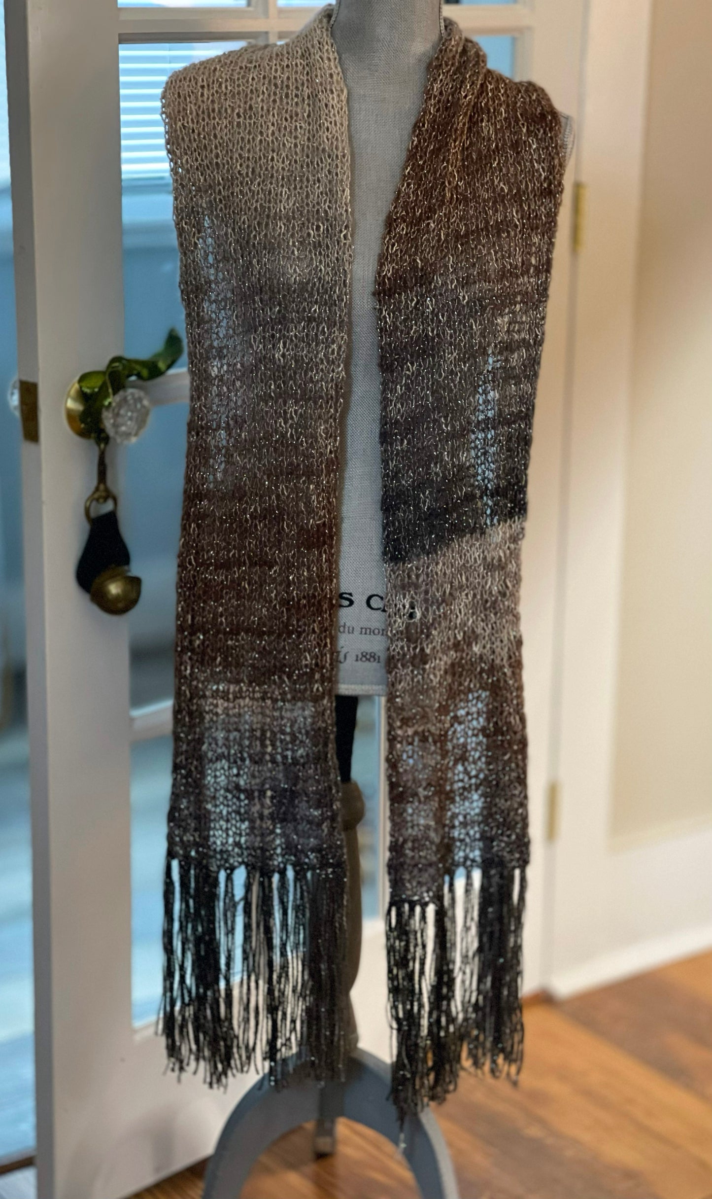 Hand Knit Winter Scarf, or Shawl, Sparkle