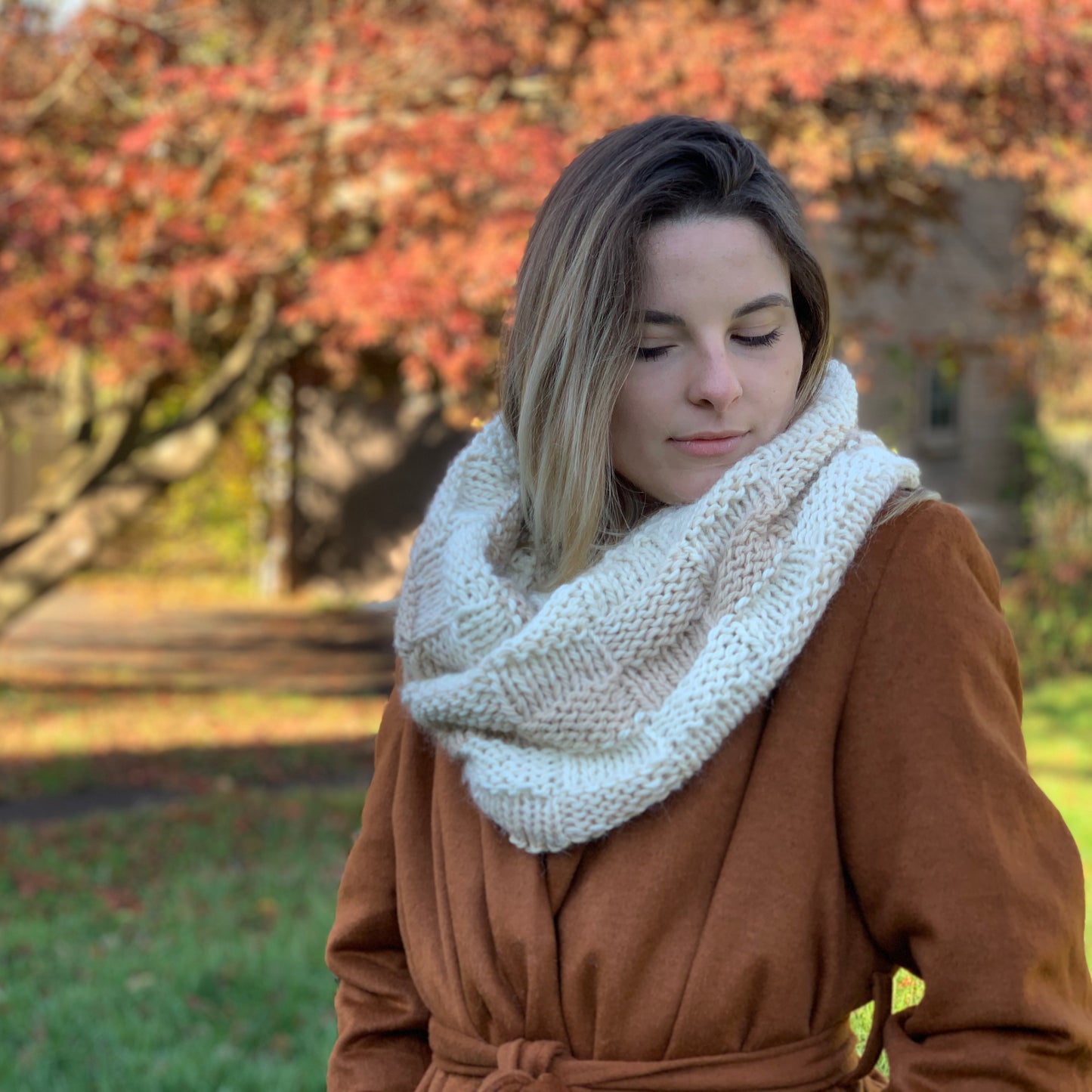 Womens Winter Scarf knit in Baby Alpaca