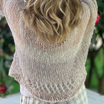 Cotton Sweater, Summer Top, Hand Knit