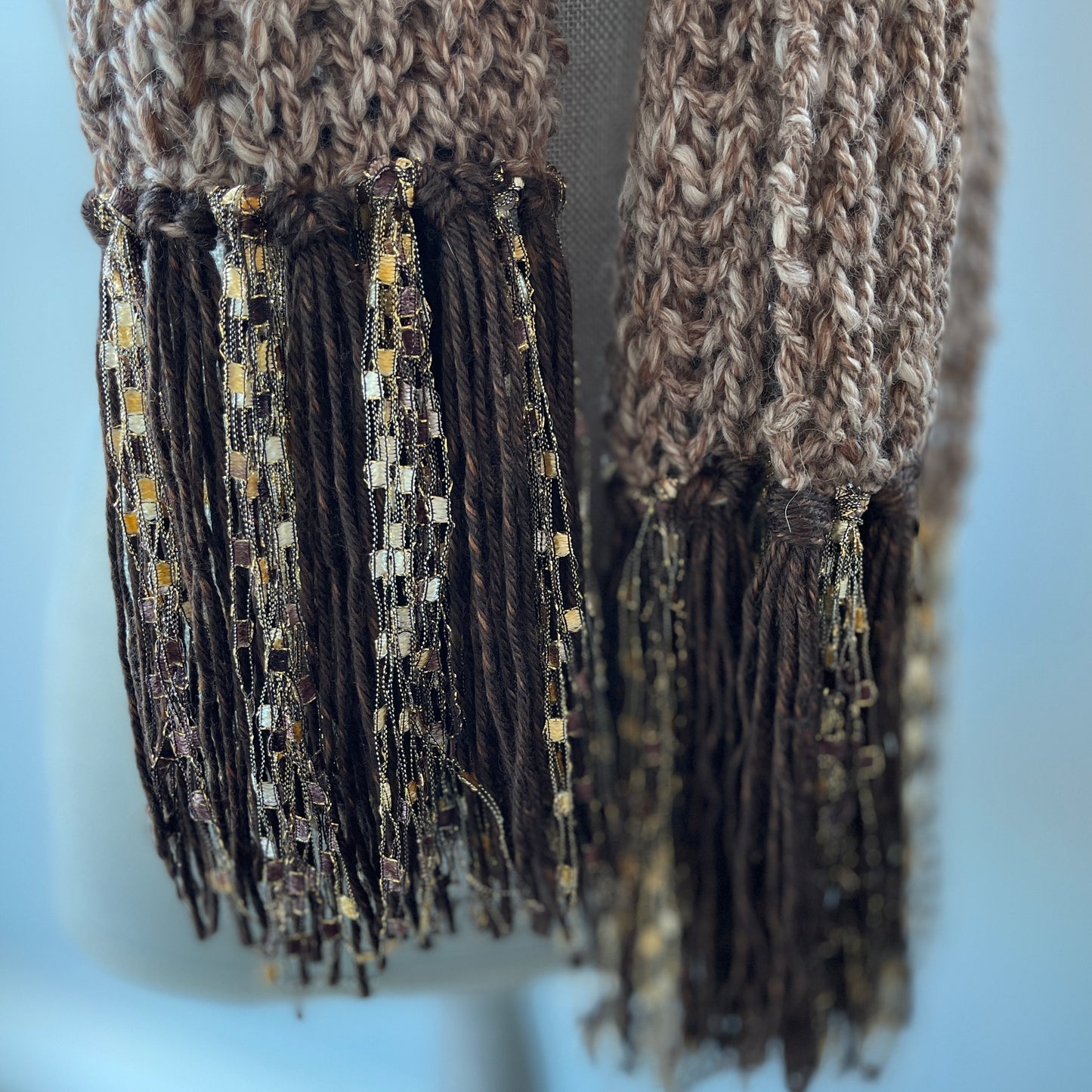 Hand Knit Winter Scarf, Extra Long